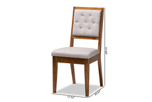 Load image into Gallery viewer, Baxton Studio Gideon Modern and Contemporary Grey Fabric Upholstered and Walnut Brown Finished Wood 2-Piece Dining Chair Set
