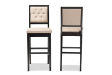 Load image into Gallery viewer, Baxton Studio Gideon Modern and Contemporary Sand Fabric Upholstered and Dark Brown Finished Wood 2-Piece Bar Stool Set
