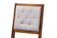 Load image into Gallery viewer, Baxton Studio Gideon Modern and Contemporary Grey Fabric Upholstered and Walnut Brown Finished Wood 2-Piece Bar Stool Set
