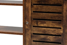 Load image into Gallery viewer, Baxton Studio Wayland Modern and Contemporary Rustic Brown Finished Wood and Black Metal 1-Door Shoe Storage Cabinet
