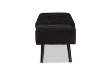 Load image into Gallery viewer, Baxton Studio Caine Modern and Contemporary Black Velvet Fabric Upholstered and Dark Brown Finished Wood Storage Bench
