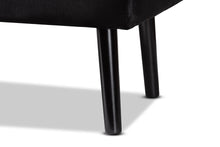 Load image into Gallery viewer, Baxton Studio Caine Modern and Contemporary Black Velvet Fabric Upholstered and Dark Brown Finished Wood Storage Bench
