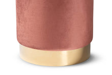 Load image into Gallery viewer, Baxton Studio Chaela Contemporary Glam and Luxe Blush Pink Velvet Fabric Upholstered and Gold Finished Metal Ottoman
