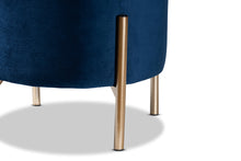 Load image into Gallery viewer, Baxton Studio Malina Contemporary Glam and Luxe Navy Blue Velvet Fabric Upholstered and Gold Finished Metal Storage Ottoman
