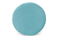 Load image into Gallery viewer, Baxton Studio Thurman Contemporary Glam and Luxe Sky Blue Velvet Fabric Upholstered and Gold Finished Metal Ottoman
