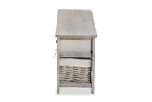 Load image into Gallery viewer, Baxton Studio Mabyn Modern and Contemporary Light Grey Finished Wood 3-Drawer Storage Bench with Baskets
