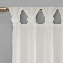Load image into Gallery viewer, Floral Twist Tab Top Window Panel Embellished W/ Flower -50X95" Mp40-5646
