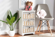 Load image into Gallery viewer, Baxton Studio Rianne Modern Transitional White Finished Wood 3-Basket Storage Unit

