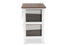 Load image into Gallery viewer, Baxton Studio Terena Modern Transitional Two-Tone Walnut Brown and White Finished Wood 2-Basket Storage Unit

