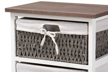 Load image into Gallery viewer, Baxton Studio Terena Modern Transitional Two-Tone Walnut Brown and White Finished Wood 2-Basket Storage Unit
