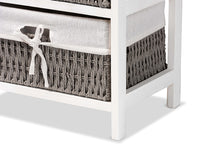 Load image into Gallery viewer, Baxton Studio Terena Modern Transitional Two-Tone Walnut Brown and White Finished Wood 2-Basket Storage Unit
