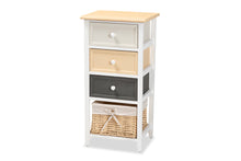 Load image into Gallery viewer, Baxton Studio Adonis Mid-Century Modern Transitional Multi-Colored Wood 3-Drawer Storage Unit with Basket
