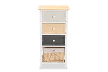 Load image into Gallery viewer, Baxton Studio Adonis Mid-Century Modern Transitional Multi-Colored Wood 3-Drawer Storage Unit with Basket
