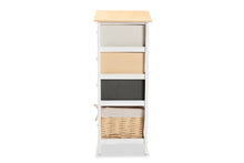 Load image into Gallery viewer, Baxton Studio Adonis Mid-Century Modern Transitional Multi-Colored Wood 3-Drawer Storage Unit with Basket
