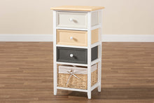 Load image into Gallery viewer, Baxton Studio Adonis Mid-Century Modern Transitional Multi-Colored Wood 3-Drawer Storage Unit with Basket
