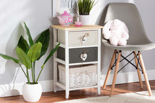 Load image into Gallery viewer, Baxton Studio Diella Modern and Contemporary Multi-Colored Wood 2-Drawer Storage Unit with Basket
