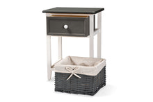 Load image into Gallery viewer, Baxton Studio Shadell Modern Transitional Two-Tone Dark Grey and White Finished Wood 1-Drawer Storage Unit with Basket
