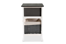 Load image into Gallery viewer, Baxton Studio Shadell Modern Transitional Two-Tone Dark Grey and White Finished Wood 1-Drawer Storage Unit with Basket
