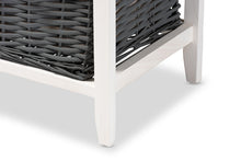 Load image into Gallery viewer, Baxton Studio Shadell Modern Transitional Two-Tone Dark Grey and White Finished Wood 1-Drawer Storage Unit with Basket
