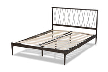 Load image into Gallery viewer, Baxton Studio Nano Modern and Contemporary Black Finished Metal Queen Size Platform Bed
