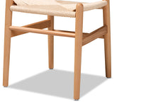 Load image into Gallery viewer, Baxton Studio Raheem Mid-Century Modern Brown Hemp and Wood 2-Piece Dining Chair Set
