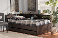 Load image into Gallery viewer, Baxton Studio Faraday Modern and Contemporary Dark Brown Finished Wood Twin Size Platform Storage Corner Bed
