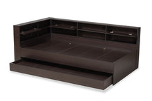 Load image into Gallery viewer, Baxton Studio Faraday Modern and Contemporary Dark Brown Finished Wood Twin Size Platform Storage Corner Bed

