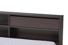 Load image into Gallery viewer, Baxton Studio Faraday Modern and Contemporary Dark Brown Finished Wood Twin Size Platform Storage Corner Bed
