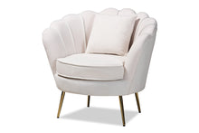 Load image into Gallery viewer, Baxton Studio Garson Glam and Luxe Beige Velvet Fabric Upholstered and Gold Metal Finished Accent Chair
