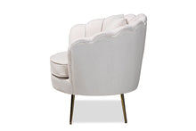 Load image into Gallery viewer, Baxton Studio Garson Glam and Luxe Beige Velvet Fabric Upholstered and Gold Metal Finished Accent Chair
