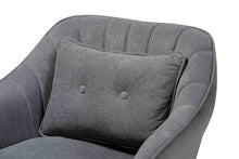 Load image into Gallery viewer, Baxton Studio Valentina Mid-Century Modern Transitional Grey Velvet Fabric Upholstered and Natural Wood Finished Armchair
