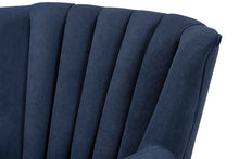 Load image into Gallery viewer, Baxton Studio Relena Classic and Traditional Navy Blue Velvet Fabric Upholstered and Dark Brown Finished Wood Armchair
