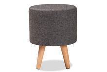 Load image into Gallery viewer, Baxton Studio Rocco Modern Transitional Dark Grey Fabric Upholstered and Oak Brown Finished Wood 1-Drawer Ottoman Stool
