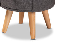 Load image into Gallery viewer, Baxton Studio Rocco Modern Transitional Dark Grey Fabric Upholstered and Oak Brown Finished Wood 1-Drawer Ottoman Stool
