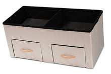 Load image into Gallery viewer, Baxton Studio Gerwin Modern and Contemporary Beige Fabric Upholstered and Oak Brown Finished Wood 2-Drawer Storage Ottoman
