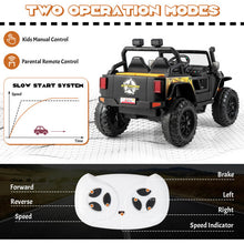 Load image into Gallery viewer, 12V Ride on Truck with Parent Remote Control and LED Lights-Black
