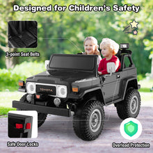 Load image into Gallery viewer, 12V 2-Seat Licensed Kids Ride On Toyota FJ40 Car with 2.4G Remote Control-Black
