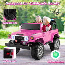 Load image into Gallery viewer, 12V 2-Seat Licensed Kids Ride On Toyota FJ40 Car with 2.4G Remote Control-Pink
