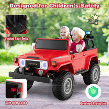 Load image into Gallery viewer, 12V 2-Seat Licensed Kids Ride On Toyota FJ40 Car with 2.4G Remote Control-Red
