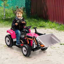 Load image into Gallery viewer, 12V Battery Powered Kids Ride on Excavator with Adjustable Arm and Bucket-Pink
