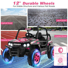 Load image into Gallery viewer, 12V Kids UTV Ride on Car with 2.4G Remote Control Music and LED Lights-Pink
