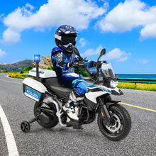 Load image into Gallery viewer, 12V BMW Kids Ride On Police Motorcycle with Light and Music-White
