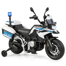 Load image into Gallery viewer, 12V BMW Kids Ride On Police Motorcycle with Light and Music-White
