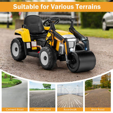 Load image into Gallery viewer, 12V Kids Ride on Road Roller with 2.4G Remote Control-Yellow
