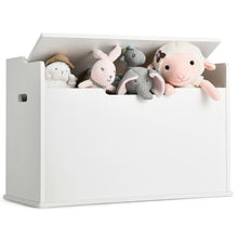 Load image into Gallery viewer, Kids Toy Wooden Flip-top Storage Box Chest Bench with Cushion Hinge-White
