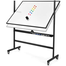Load image into Gallery viewer, 48 x 36 Inch Mobile Magnetic Double-Sided Reversible Whiteboard Height Adjust
