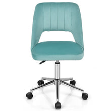 Load image into Gallery viewer, Adjustable Velvet Accent Swivel Vanity Office Chair with Chrome Base-Green
