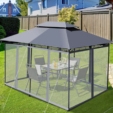 Load image into Gallery viewer, 10 Feet x 13 Feet Tent Canopy Shelter with Removable Netting Sidewall-Gray
