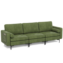 Load image into Gallery viewer, 3-Seat Sofa Sectional with Side Storage Pocket and Metal Leg-Army Green
