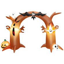 Load image into Gallery viewer, 8 Feet Tall Halloween Inflatable Dead Tree Archway Decor with Bat Ghosts and LED Lights
